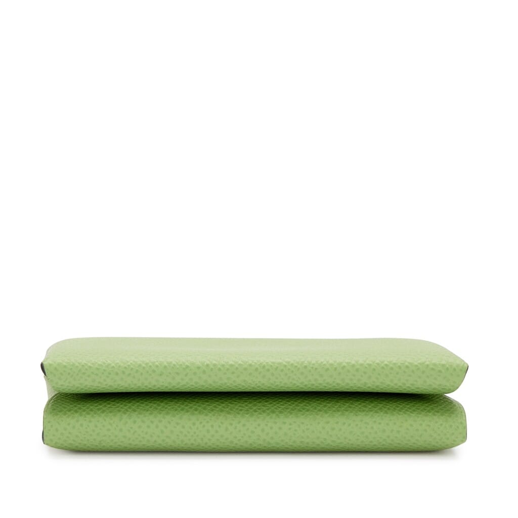 Vert Criquet Epsom Calvi Duo Card Holder Palladium Hardware, 2023