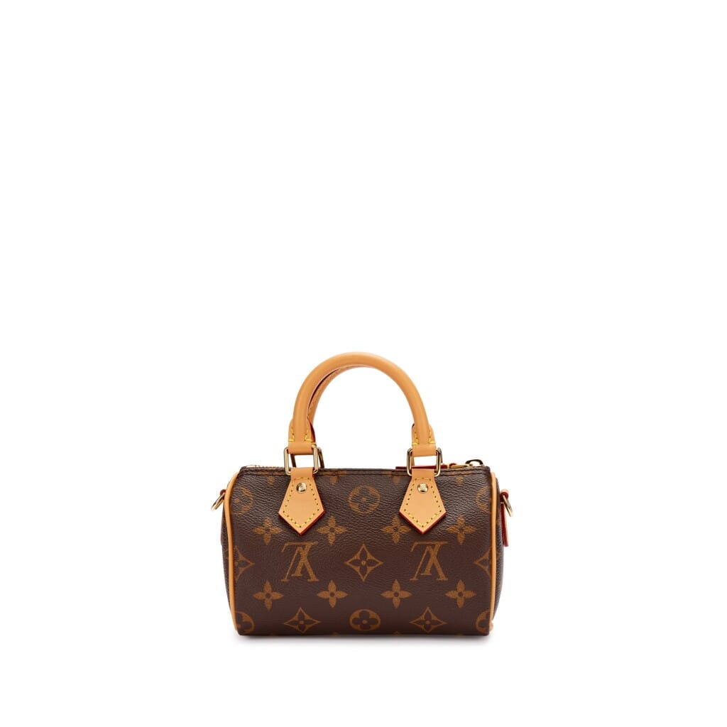 Brown Monogram Coated Canvas Nano Speedy Gold Hardware, 2023