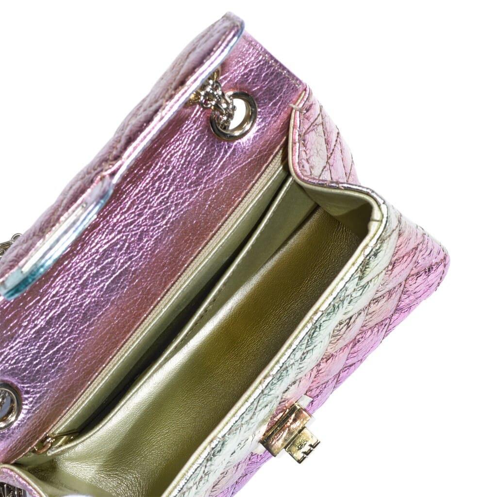 Rainbow Metallic Quilted Aged Calfskin Reissue 2.55 224 Single Flap Gold Hardware, 2020