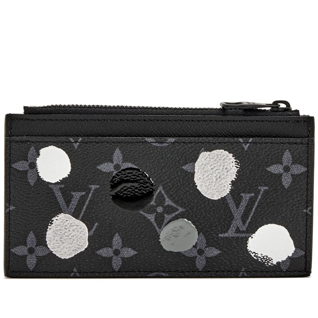 Yayoi Kusama Paint Dot Zippy Card Holder Black Hardware, 2022