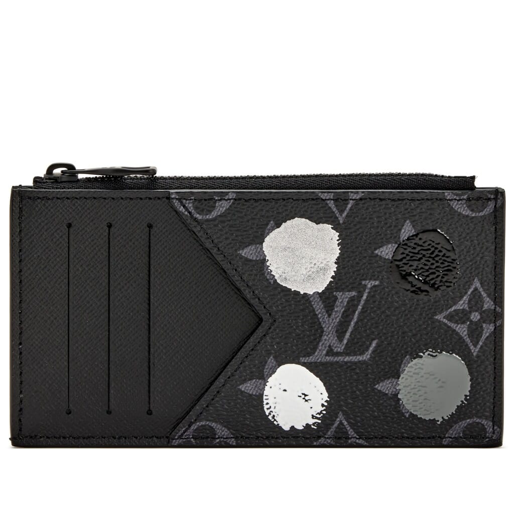 Yayoi Kusama Paint Dot Zippy Card Holder Black Hardware, 2022
