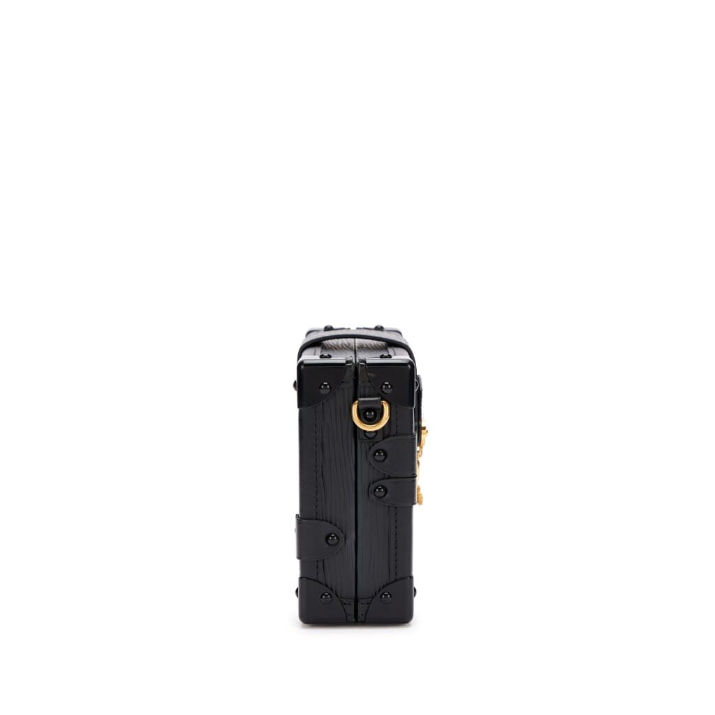 Black Epi and Cowhide Leather Petite Malle Gold Hardware