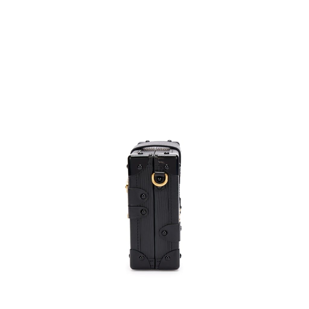Black Epi and Cowhide Leather Petite Malle Gold Hardware