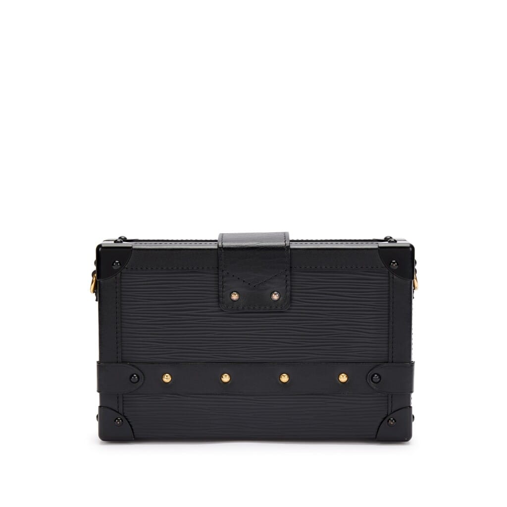 Black Epi and Cowhide Leather Petite Malle Gold Hardware
