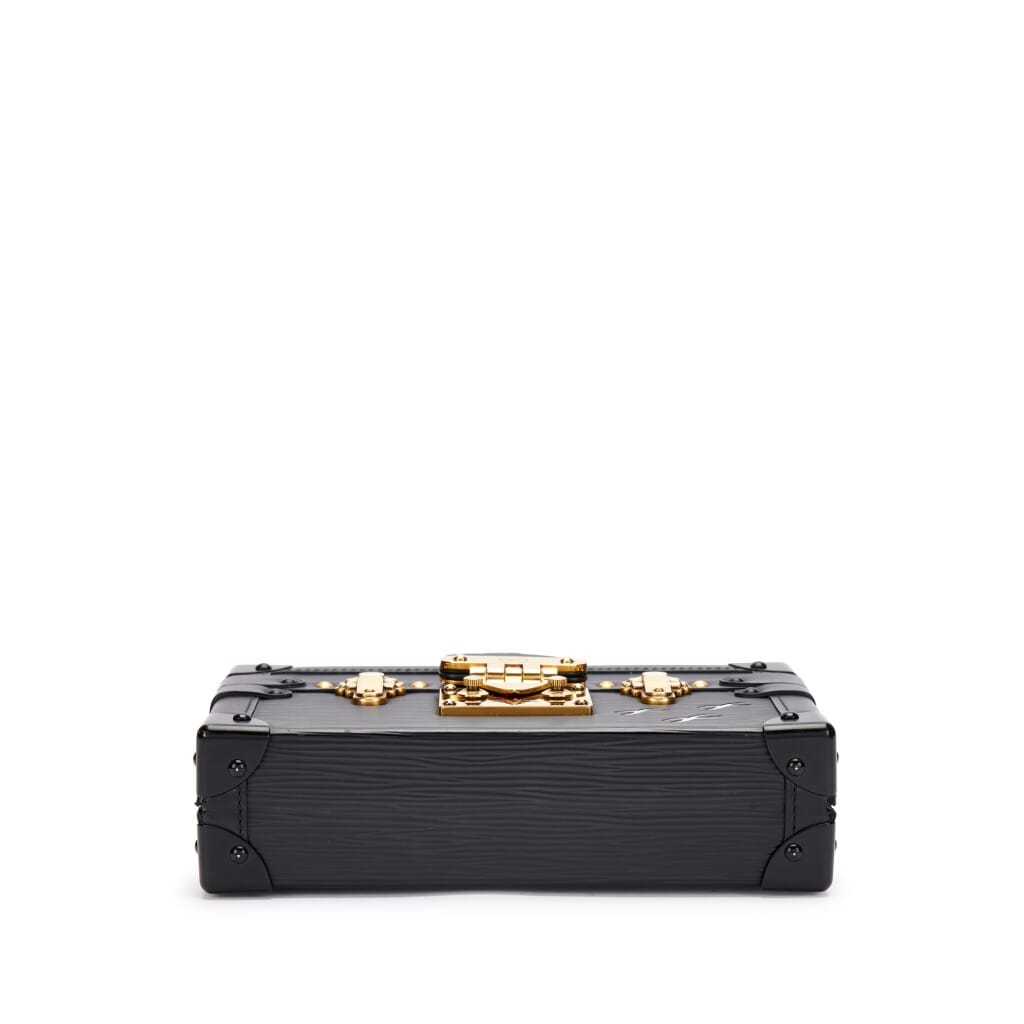 Black Epi and Cowhide Leather Petite Malle Gold Hardware