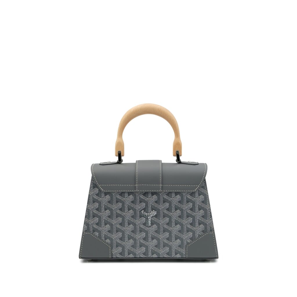 Grey Goyardine Canvas and Chevroches Calfskin Saïgon PM Bag
