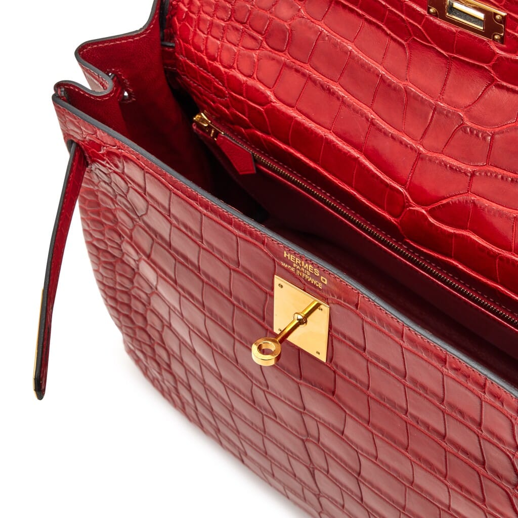 Rouge H Matte Alligator Retourne Kelly 35 Gold Hardware, 2013