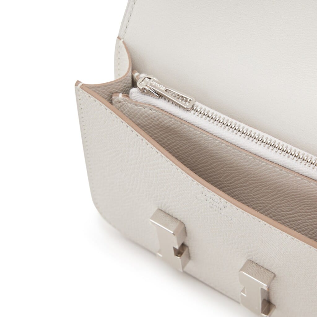 Gris Pale Epsom Constance Slim Wallet Palladium Hardware, 2023