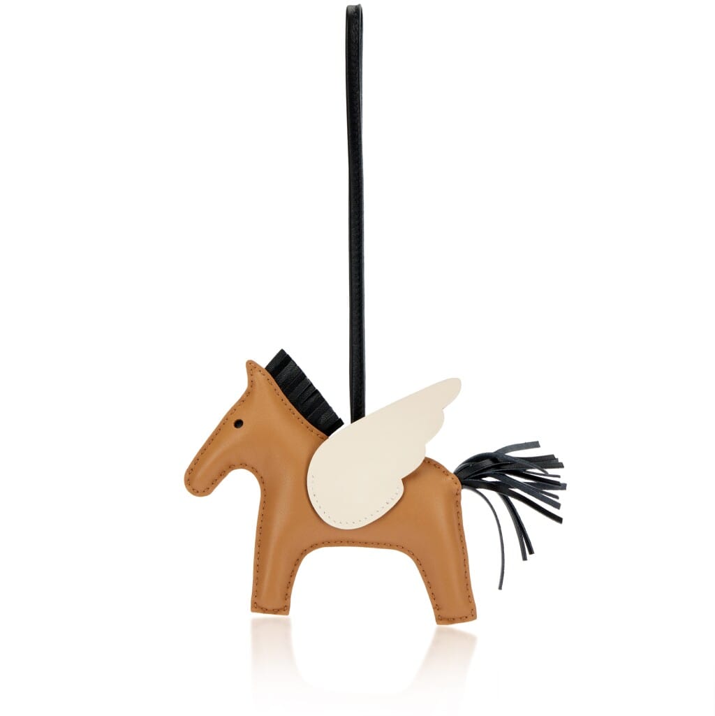 Chai, Black and Nata Milo Lambskin and Swift GriGri Rodeo Pegase Charm MM, 2022