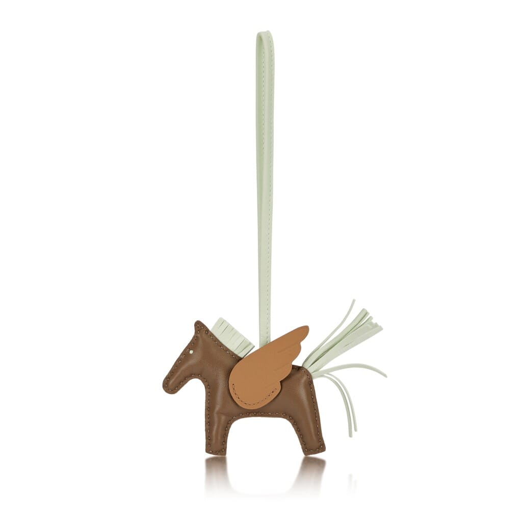 Etoupe, Vert Fizz and Biscuit Milo Lambskin and Swift GriGri Rodeo Pegase Charm PM, 2022