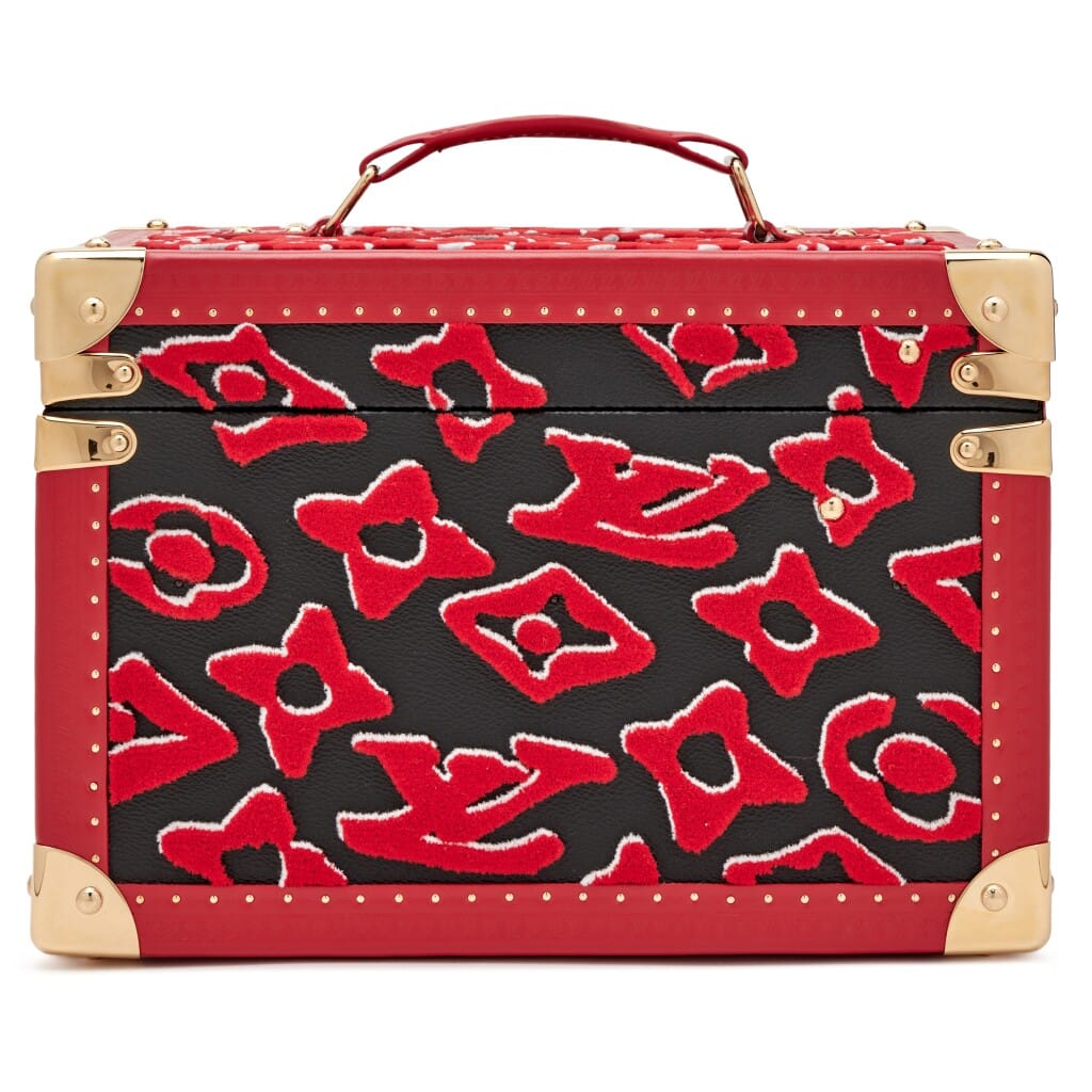 Red, White, and Black Tufted Monogram Canvas Limited Edition Boite Flacons Beauty Train Trunk Case Gold Hardware, 2020