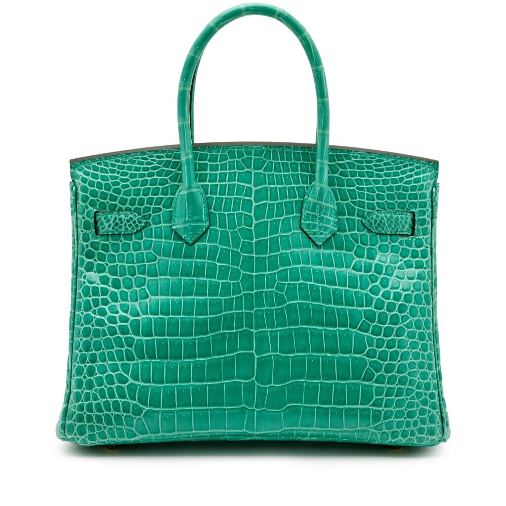 Vert Jade Porosus Crocodile Birkin 30 Gold Hardware, 2019