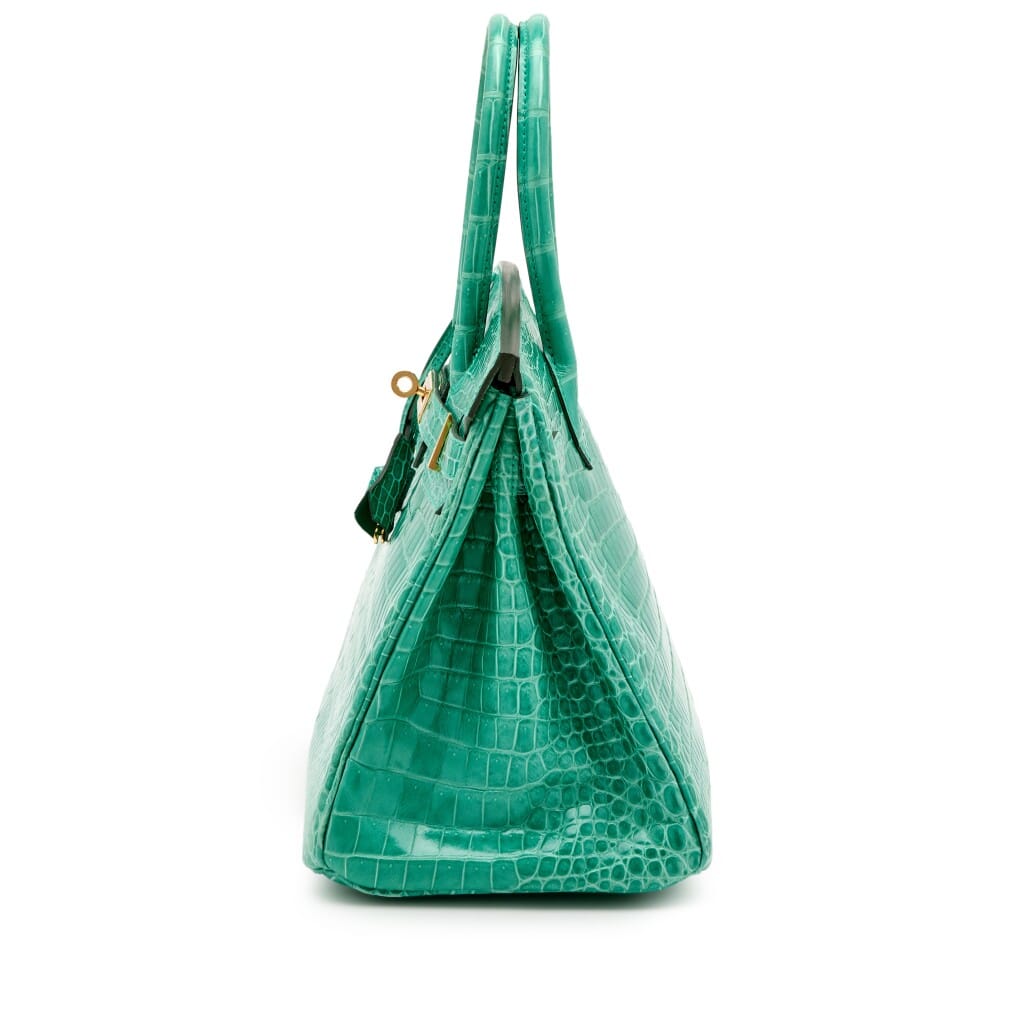 Vert Jade Porosus Crocodile Birkin 30 Gold Hardware, 2019