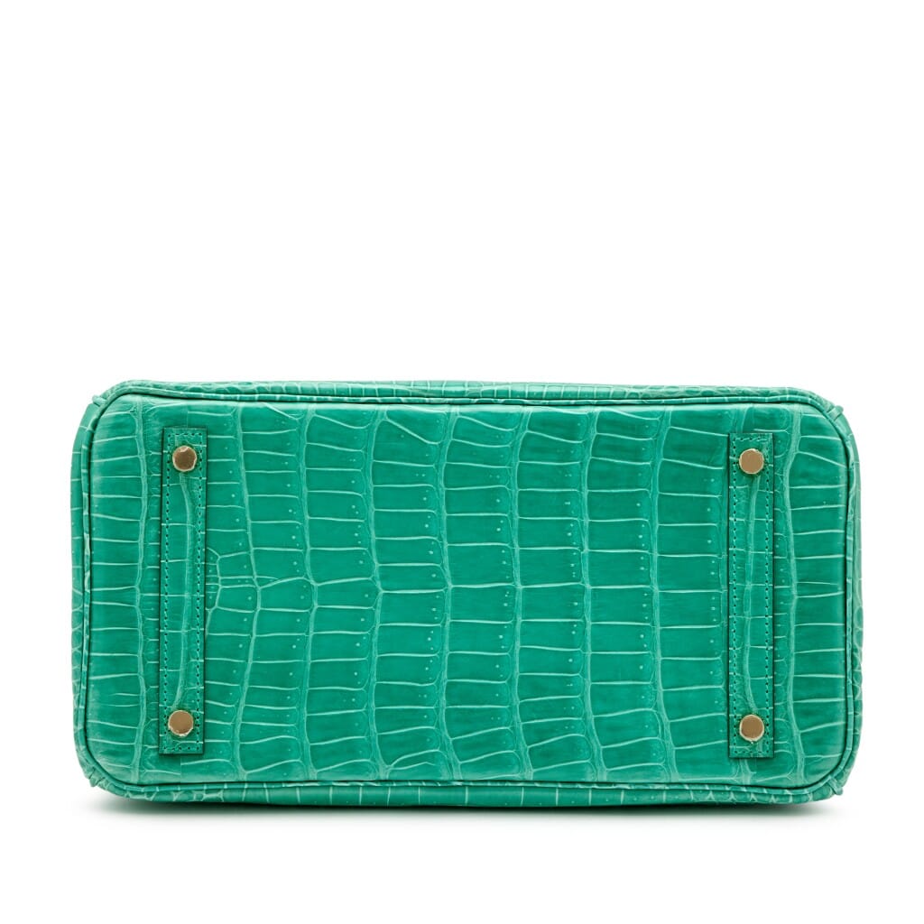 Vert Jade Porosus Crocodile Birkin 30 Gold Hardware, 2019