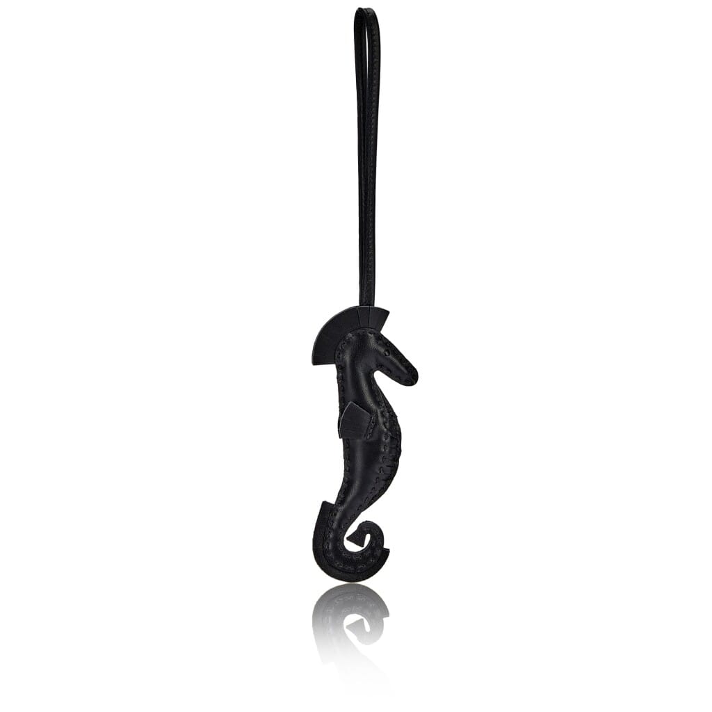 Black Milo Lambskin Seahorse Charm, 2023