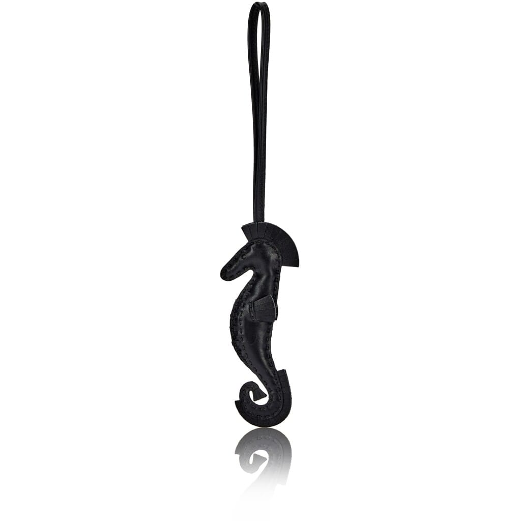 Black Milo Lambskin Seahorse Charm, 2023
