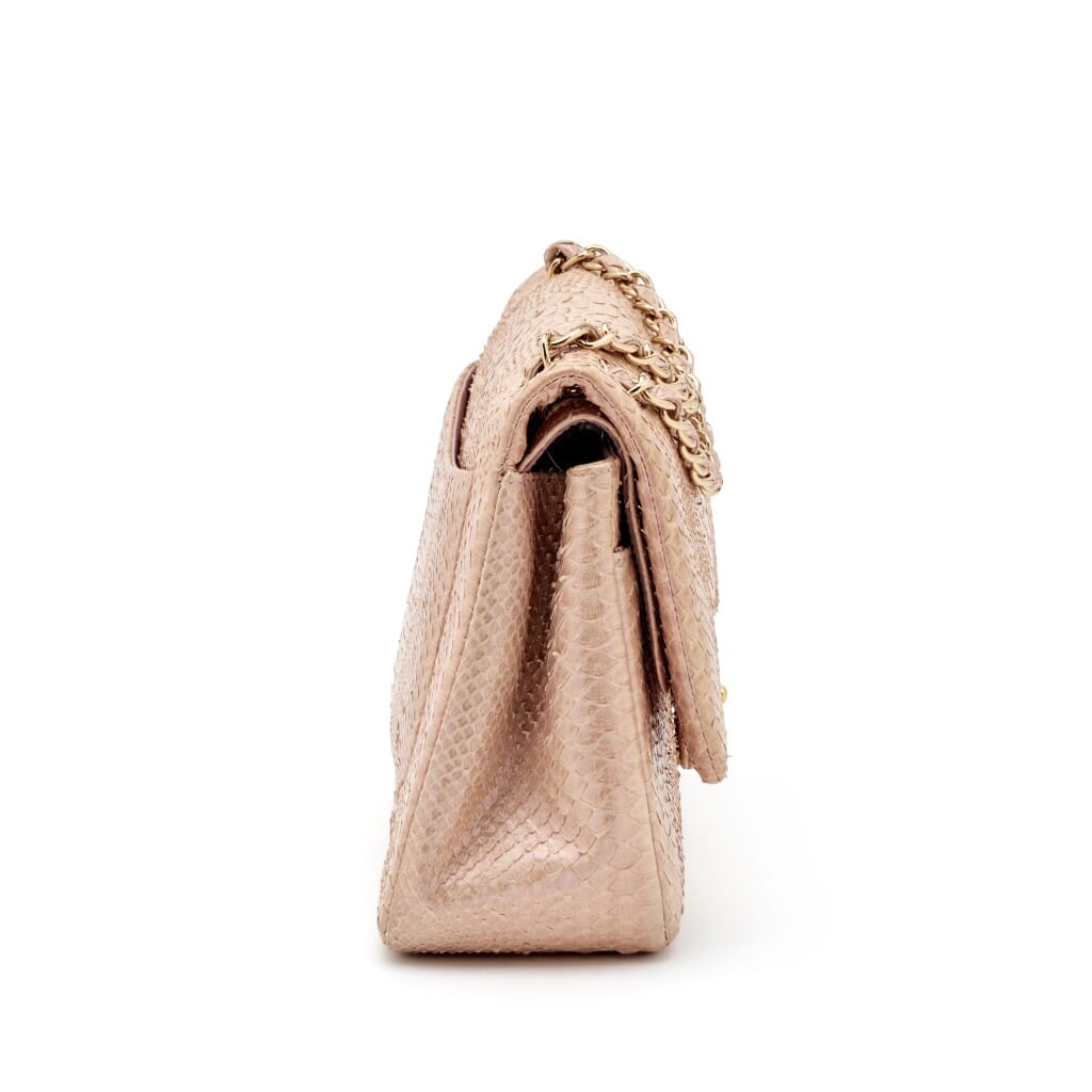 Iridescent Pink Python Classic Double Flap Jumbo Flap Bag Gold Hardware, 2012