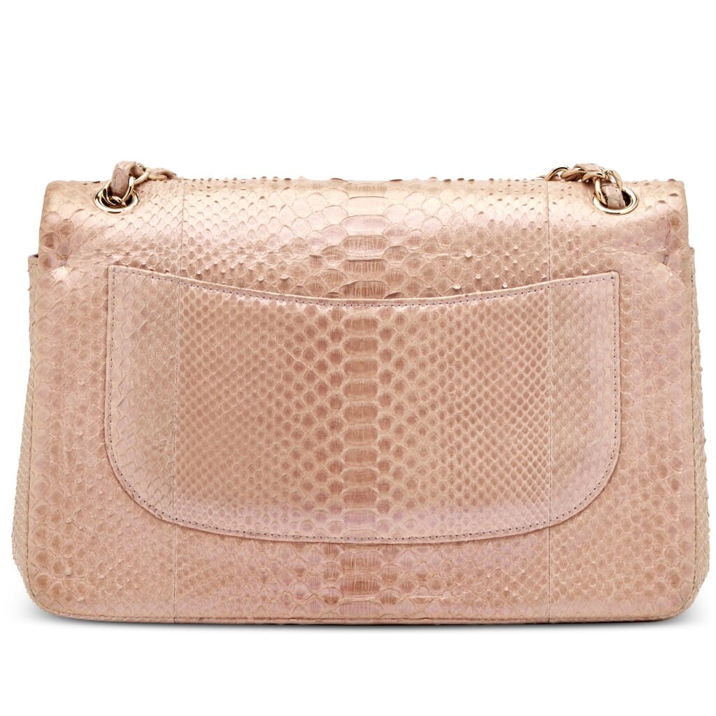 Iridescent Pink Python Classic Double Flap Jumbo Flap Bag Gold Hardware, 2012
