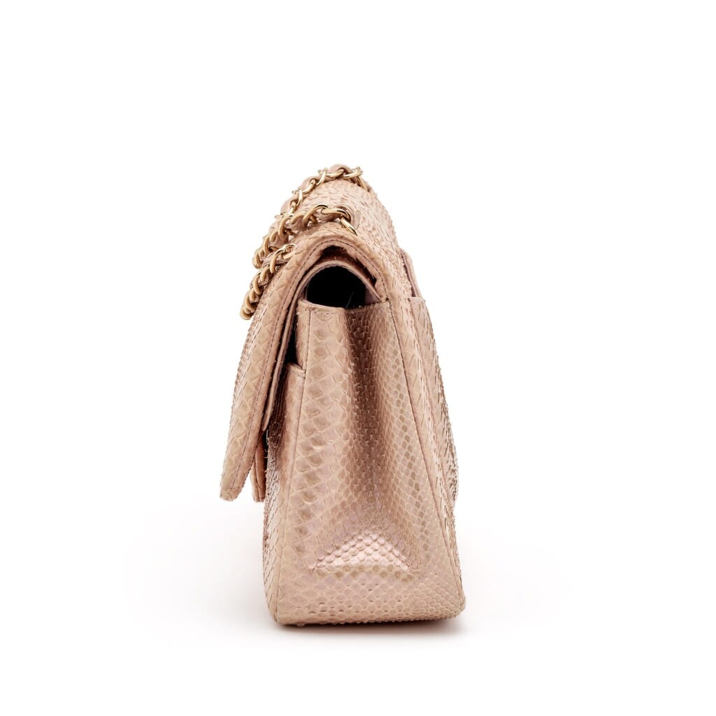 Iridescent Pink Python Classic Double Flap Jumbo Flap Bag Gold Hardware, 2012