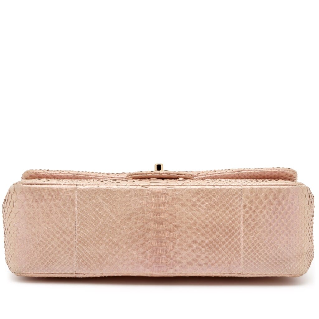 Iridescent Pink Python Classic Double Flap Jumbo Flap Bag Gold Hardware, 2012