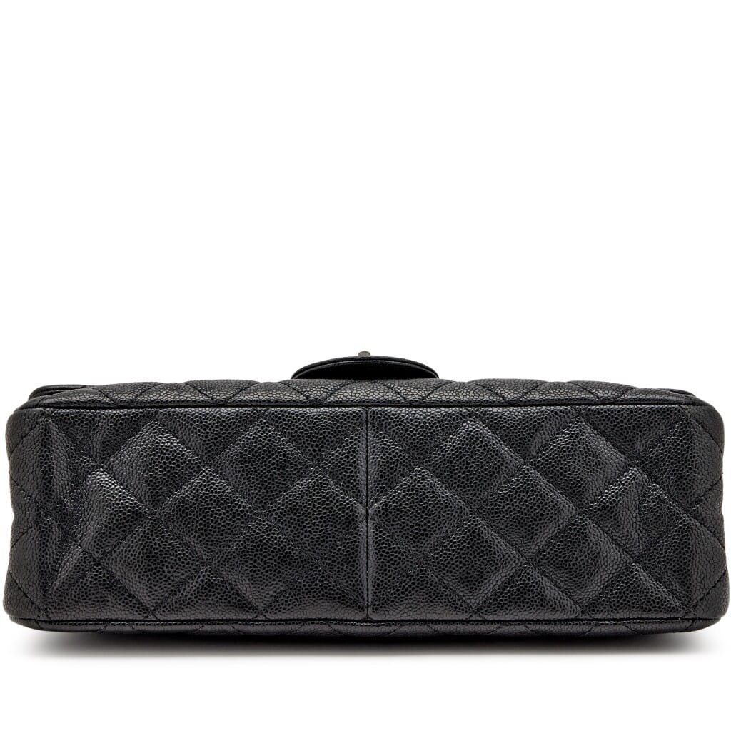 Black Quilted Caviar 2.55 Reissue 227 Double Flap Bag Ruthenium Hardware, 2012