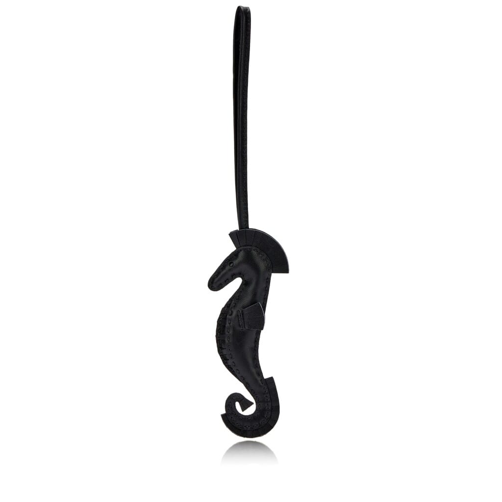 Black Milo Lambskin Seahorse Charm, 2023