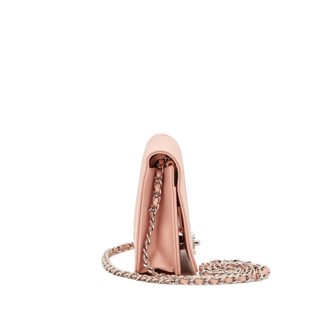 Pink Chevron 19 Wallet on Chain Silver Hardware, 2019