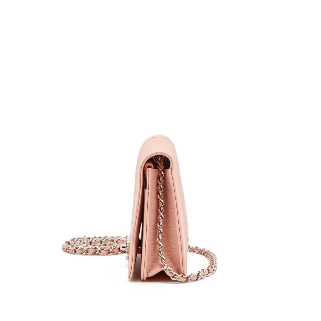 Pink Chevron 19 Wallet on Chain Silver Hardware, 2019