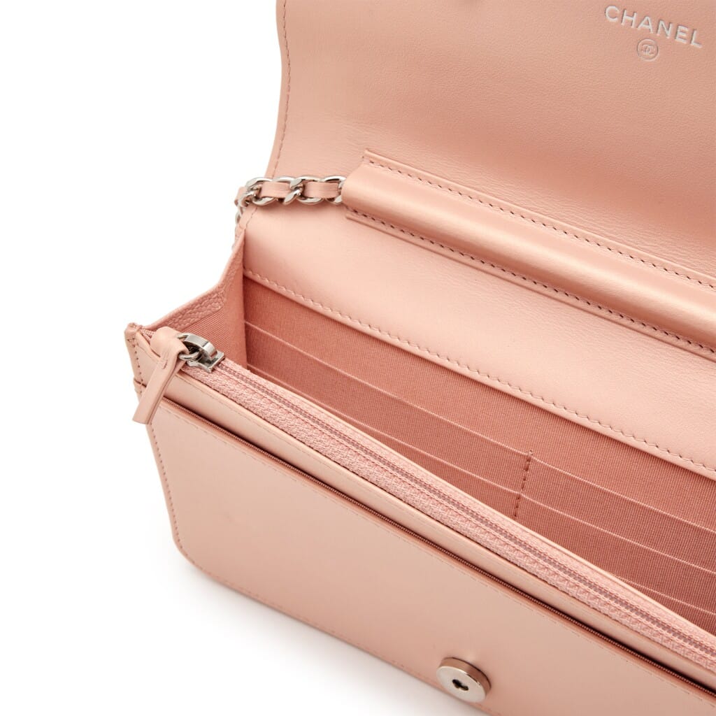 Pink Chevron 19 Wallet on Chain Silver Hardware, 2019