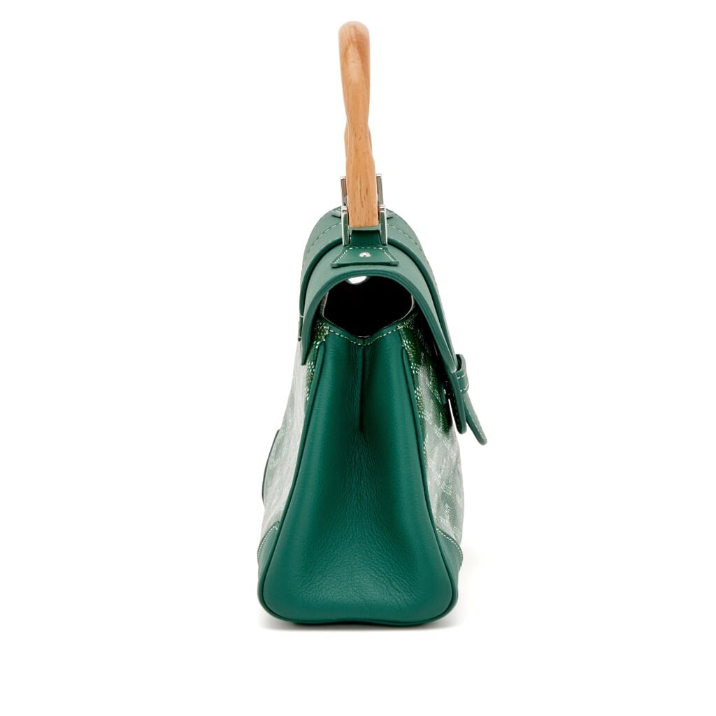 Green and White Goyardine Canvas and Chevroches Calfskin Saïgon Souple Mini Bag, 2016