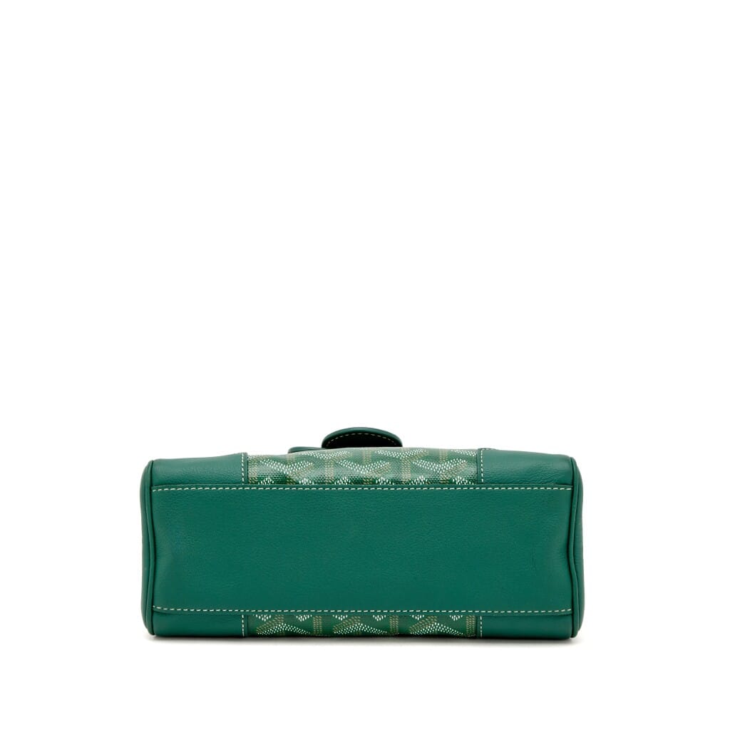 Green and White Goyardine Canvas and Chevroches Calfskin Saïgon Souple Mini Bag, 2016