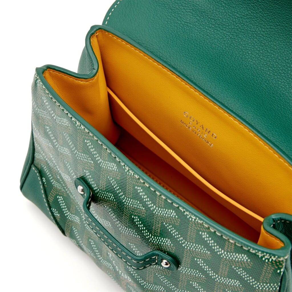 Green and White Goyardine Canvas and Chevroches Calfskin Saïgon Souple Mini Bag, 2016