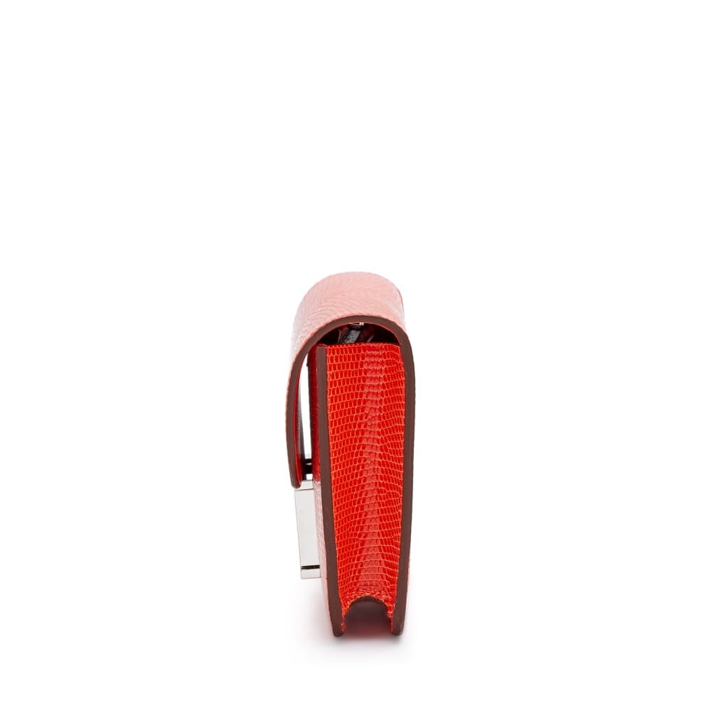 Orange Poppy Shiny Niloticus Lizard Constance Slim Palladium Hardware, 2023