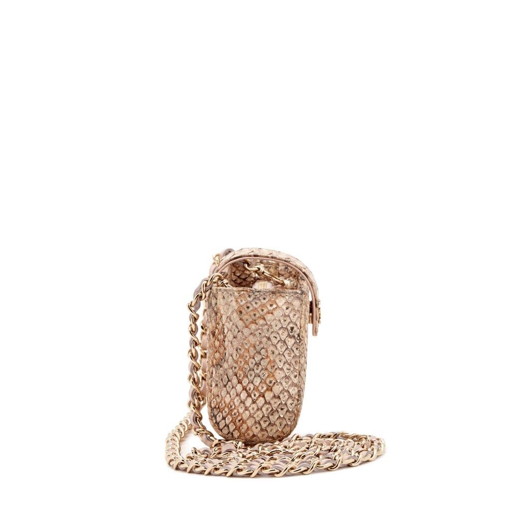 Pink Python Mini Phone Holder Clutch Gold Hardware, 2015-2016