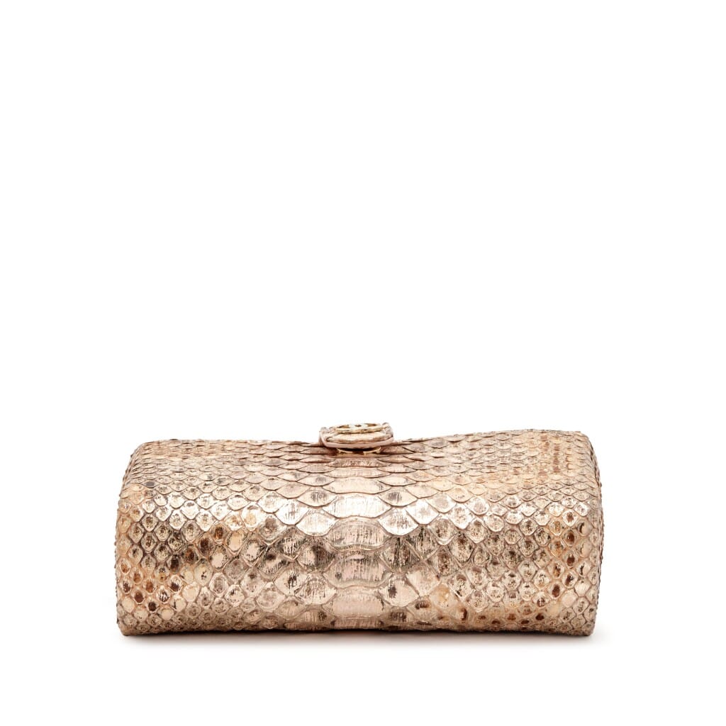 Pink Python Mini Phone Holder Clutch Gold Hardware, 2015-2016