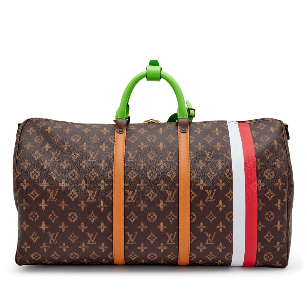 Virgil Abloh Multicolor Monogram L'Oeil Coated Canvas Keepall 55 Bandoulière Gold Hardware, 2022