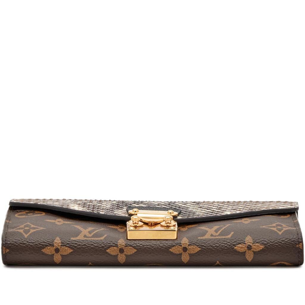 Python and Brown Monogram Pallas Long Wallet Gold Hardware, 2018