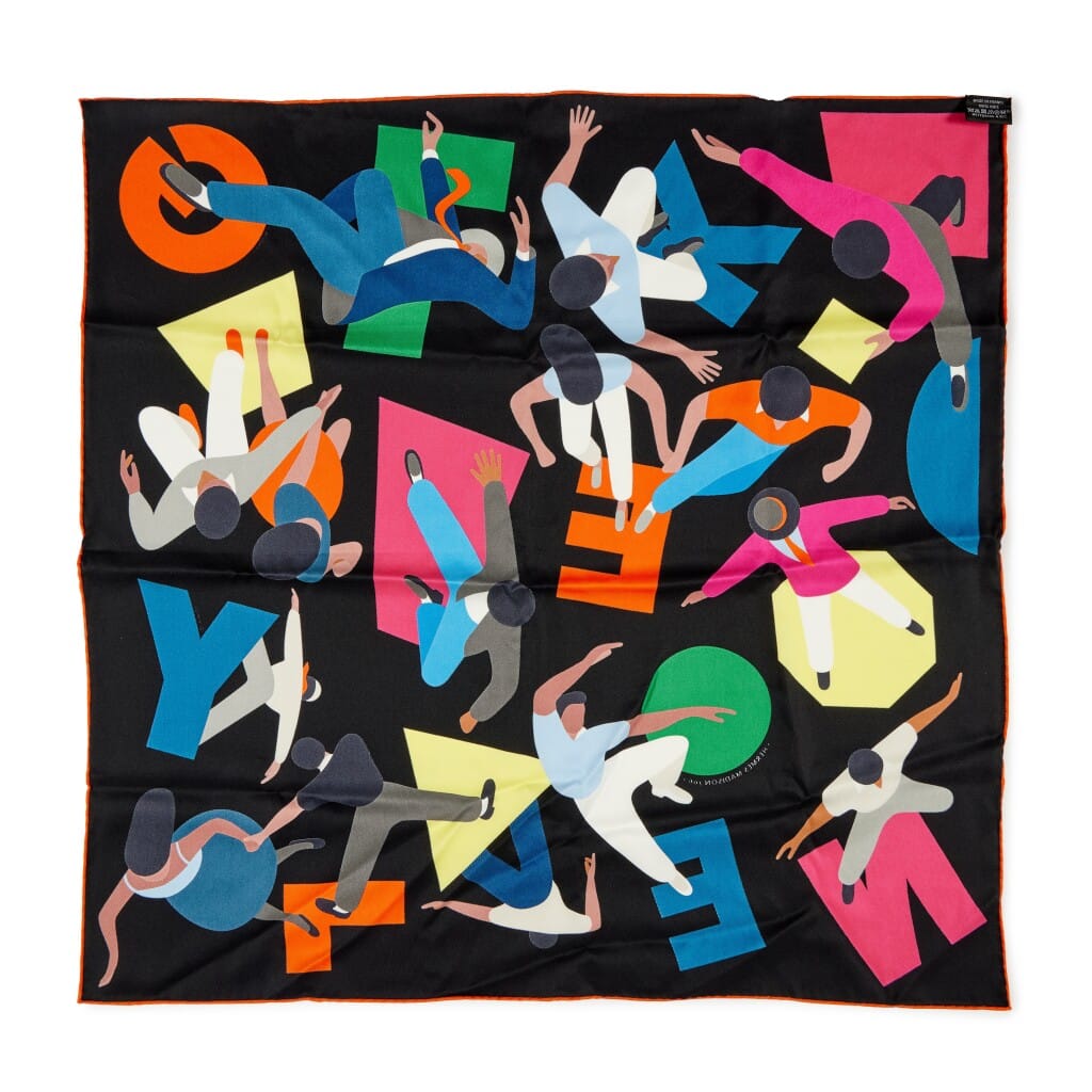 Limited Edition Black, Rose and Bleu Hommage A Gene Kelly Silk Scarf 70