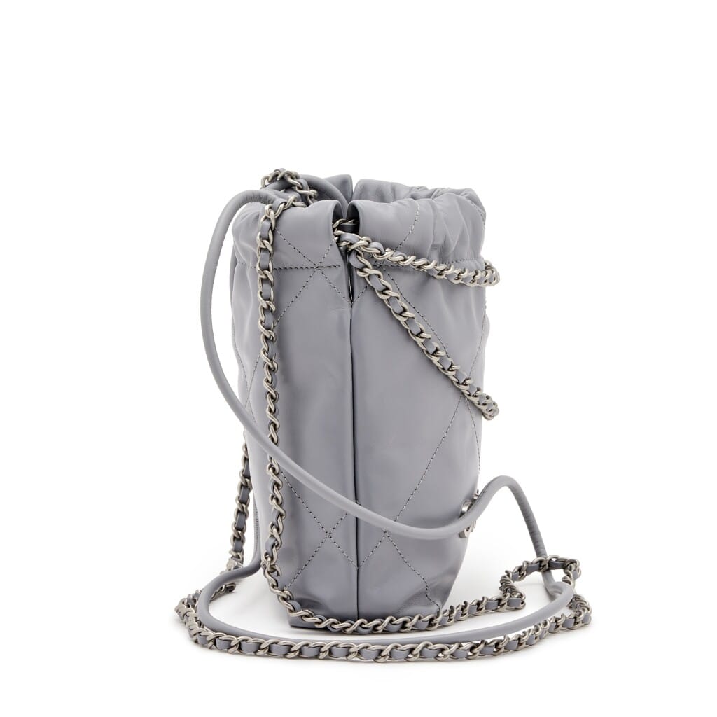 Grey Quilted Calfskin Mini 22 Silver Hardware, 2023
