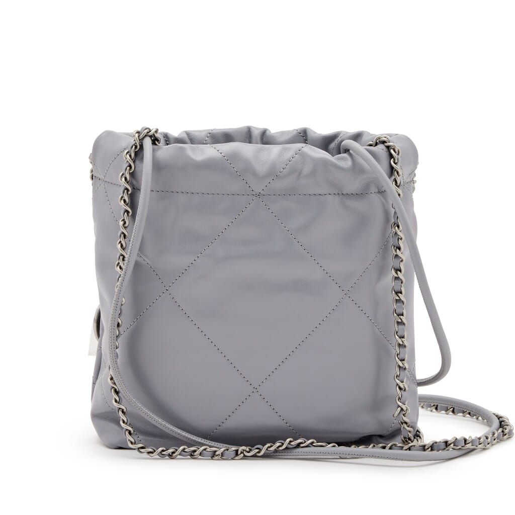 Grey Quilted Calfskin Mini 22 Silver Hardware, 2023