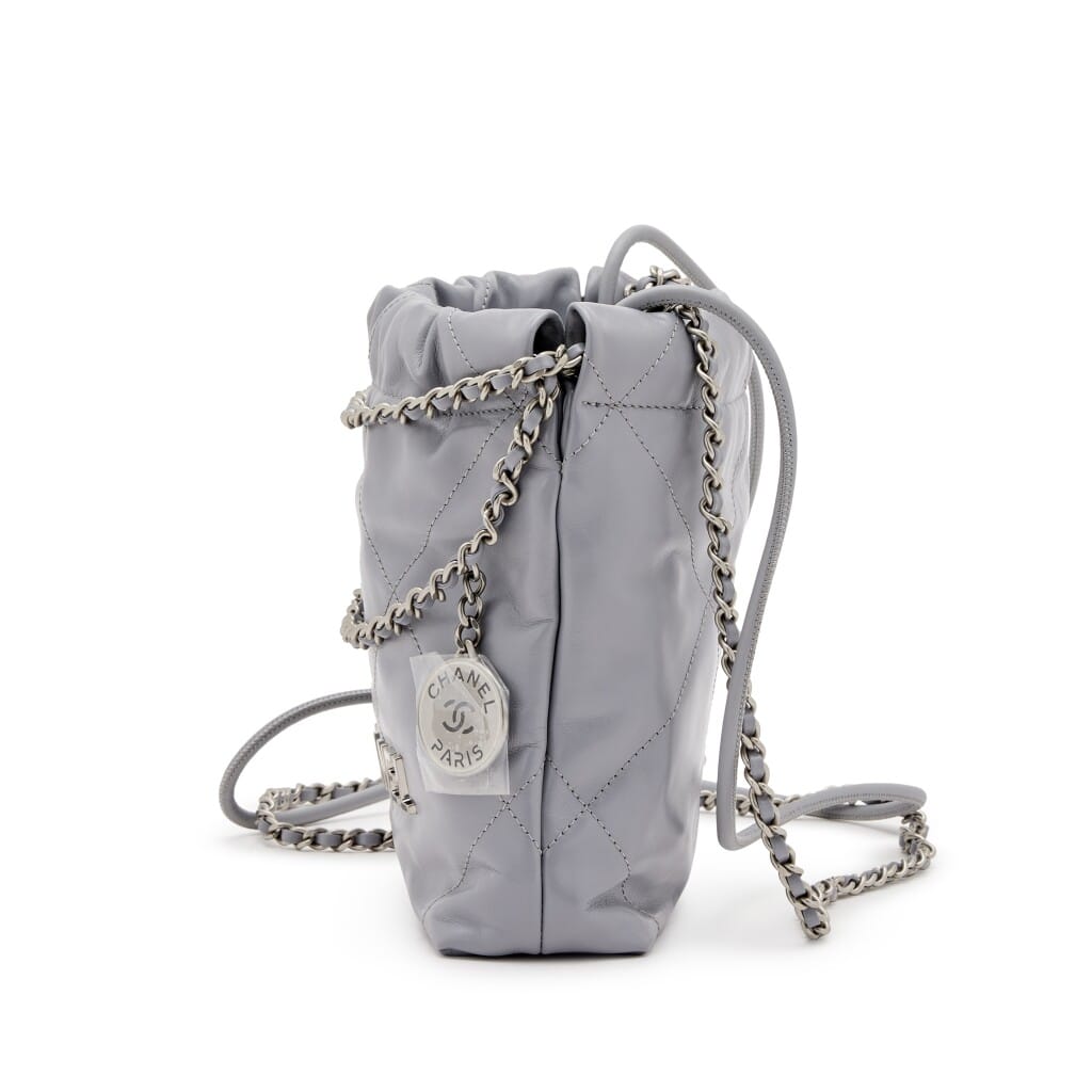 Grey Quilted Calfskin Mini 22 Silver Hardware, 2023