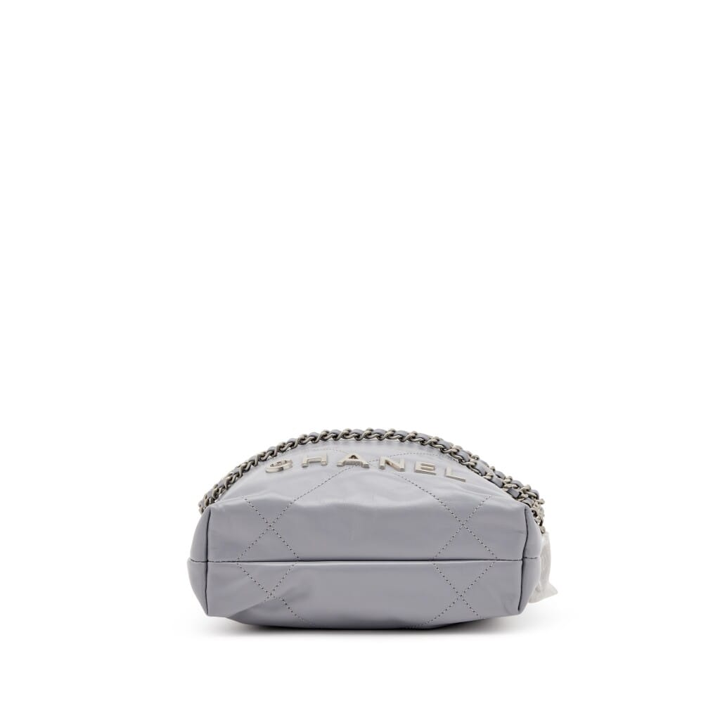 Grey Quilted Calfskin Mini 22 Silver Hardware, 2023