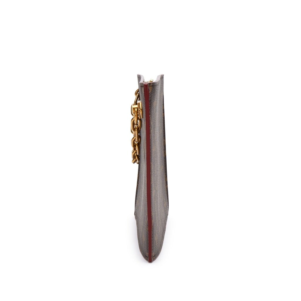 Virgil Abloh Brown Monogram Coated Canvas Chain Clutch Gold Hardware, 2019