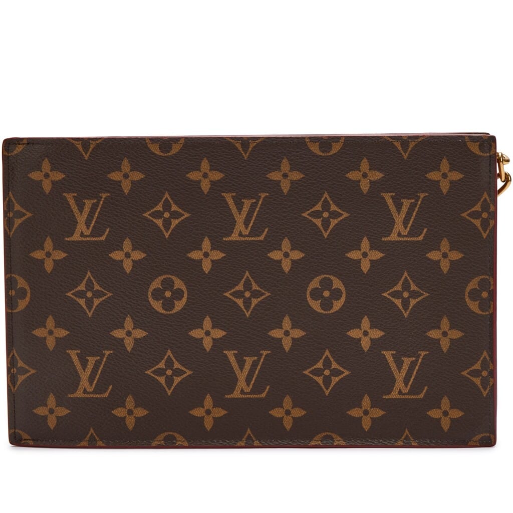 Virgil Abloh Brown Monogram Coated Canvas Chain Clutch Gold Hardware, 2019