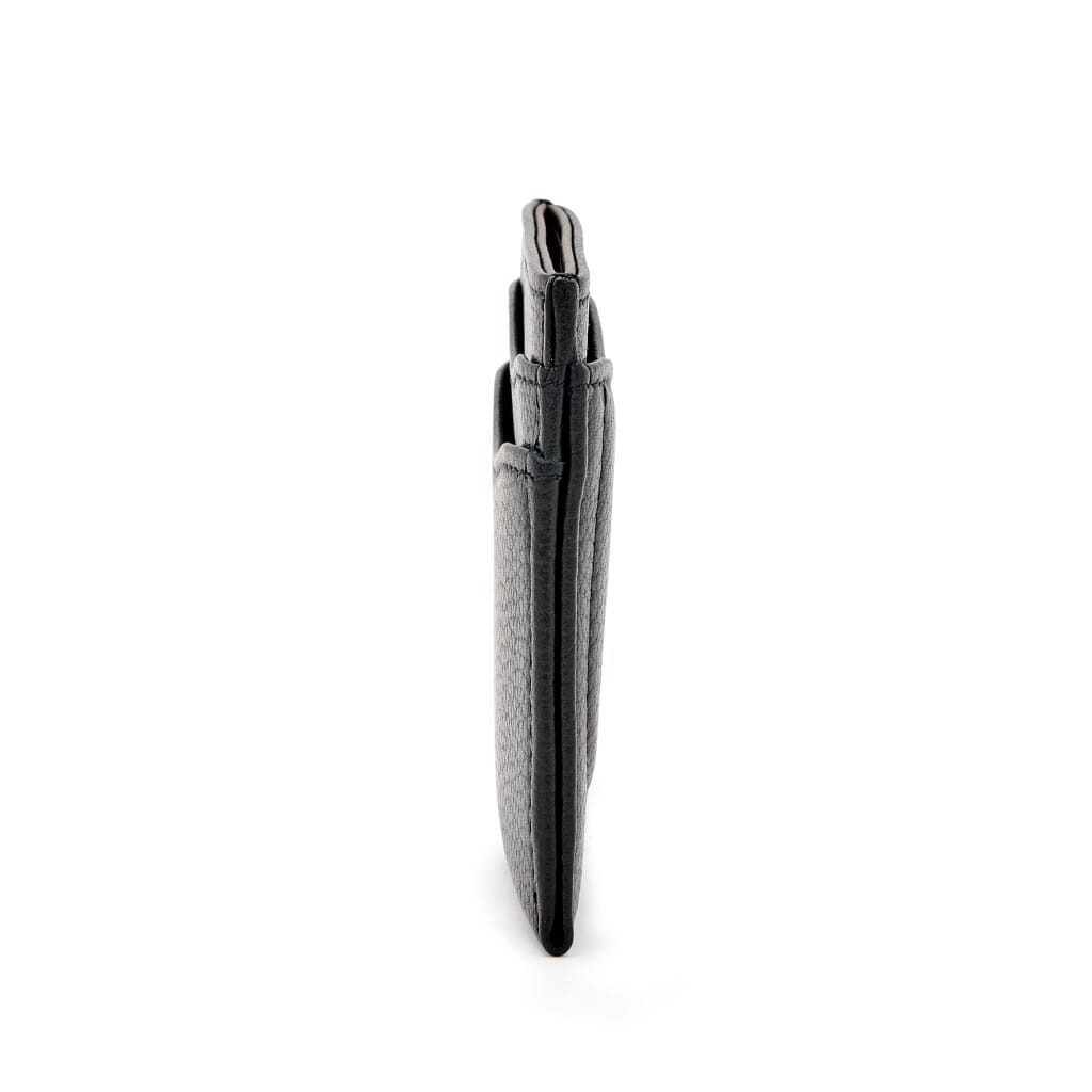 Black Calfskin Card Holder Silver Hardware, 2017