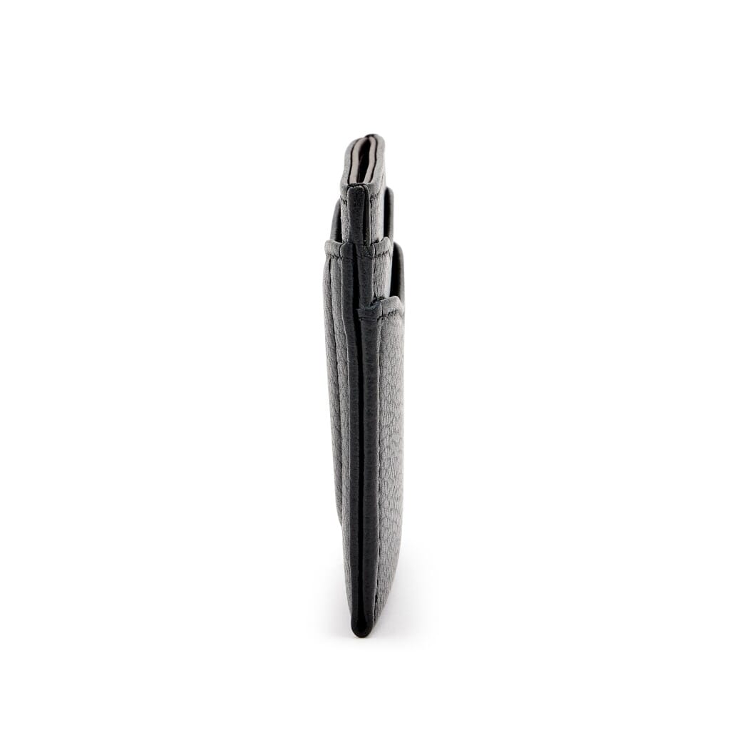 Black Calfskin Card Holder Silver Hardware, 2017