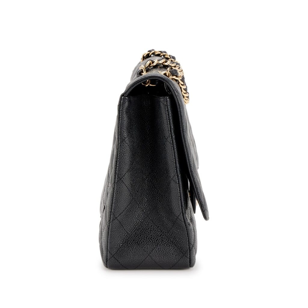 Chanel Black Quilted Caviar Maxi Single Flap Bag Gold Hardware, 2009
