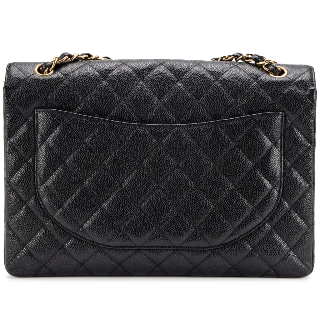Chanel Black Quilted Caviar Maxi Single Flap Bag Gold Hardware, 2009
