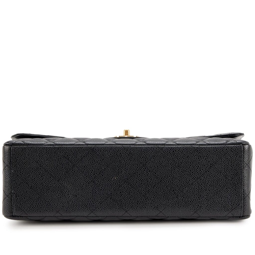Chanel Black Quilted Caviar Maxi Single Flap Bag Gold Hardware, 2009