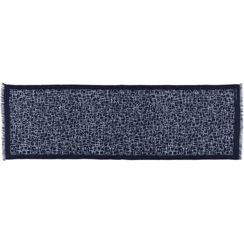 Bleu Equestre Cashmere and Silk Scarf 70